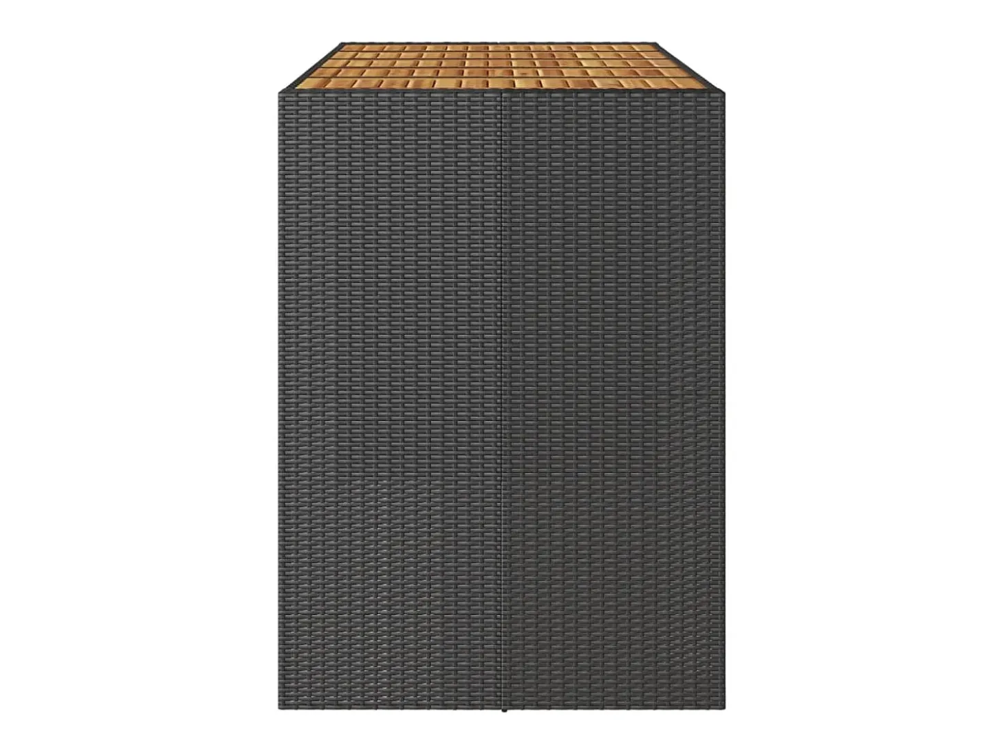 Karaca Mesa alta jardín superficie madera ratán PE negro 185x80x110 cm