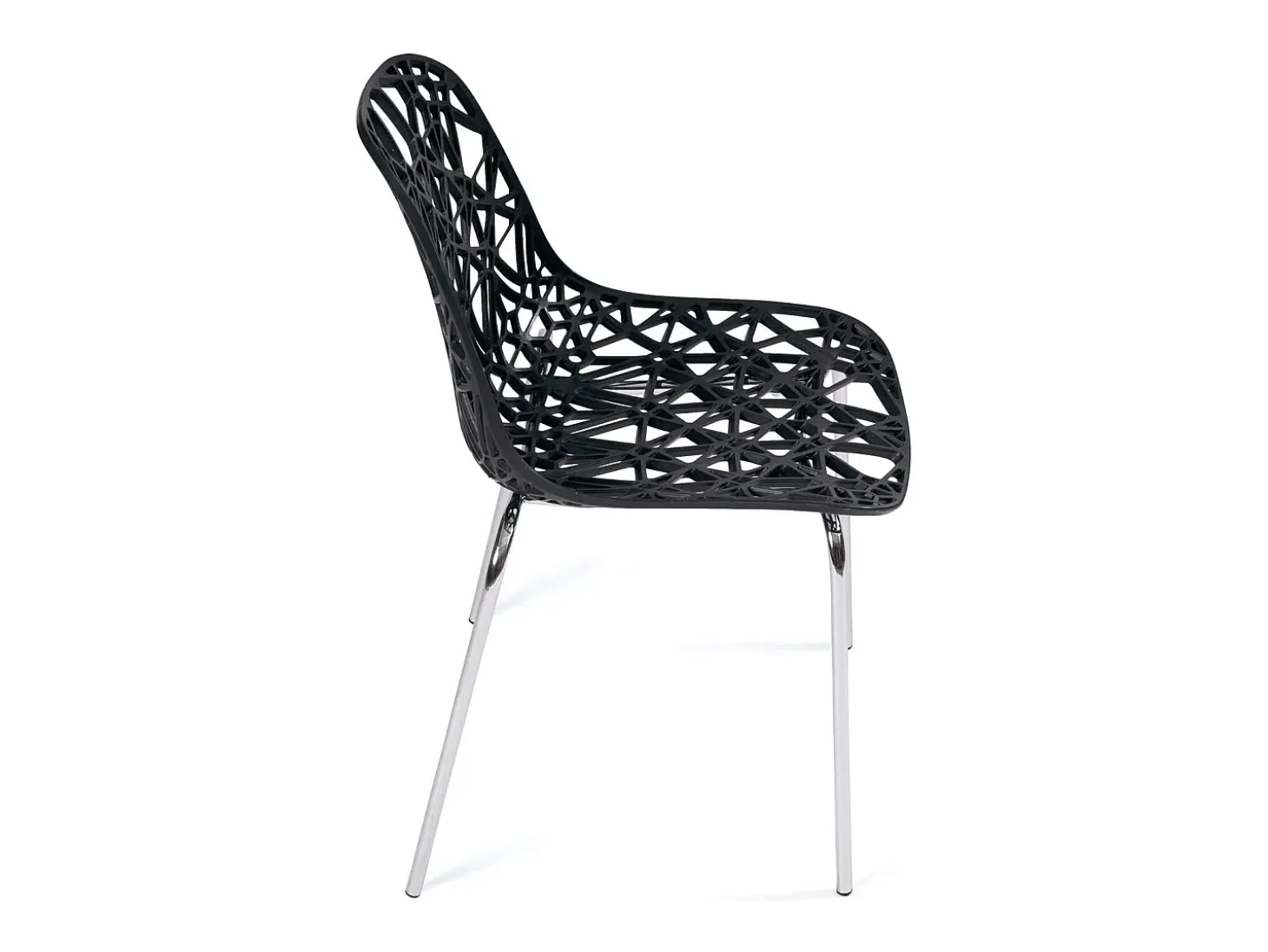 KAYELLES Lote de 4 sillas de cocina diseño IKO (negro)