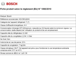 KGV39VLEAS - Réfrigérateur congélateur bas - 344L (250+94) - Froid brassé - L 60cm x H 201cm - Inox