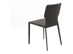 Kim - Silla de piel sintética gris oscuro (2 piezas)