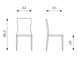 Kim - Silla de piel sintética gris oscuro (2 piezas)