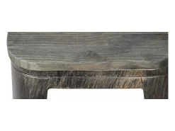 Kontoir Taburete de 76 cm de acero blanco brillante con asiento de pino macizo oscuro-Color Verde caqui