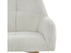 LEA-Silla de bar de tela Ikon Beige y metal madera (x2)