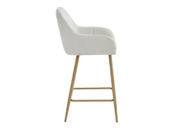 LEA-Silla de bar de tela Ikon Beige y metal madera (x2)