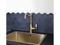 Leeds mezclador para fregadero oro cepillado Essebagno