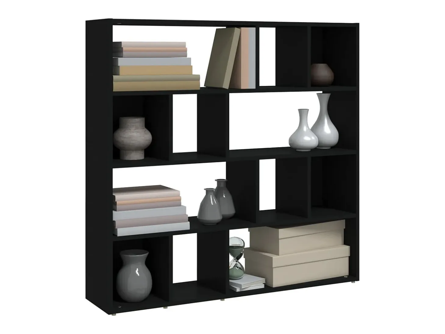 Librería/Pared divisoria negra 105x24x102 cm