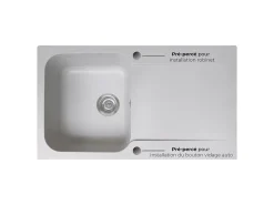 Lisse fregadero reversible 1 cubeta 1 escurridor en resina gris Essebagno
