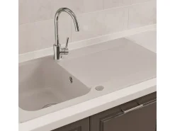 Lisse fregadero reversible 1 cubeta 1 escurridor en resina gris Essebagno
