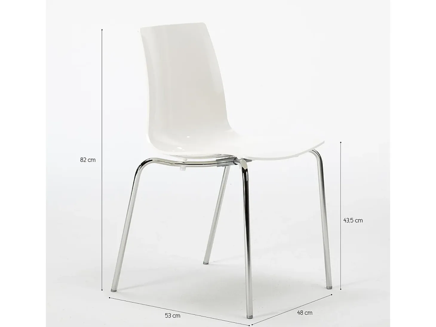 Lollipop Grand Soleil conjunto de 12 sillas con patas de acero Stock - Blanco