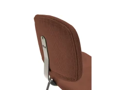 Lot de 2 chaises en velours côtelé rouille piètement noir - Liv