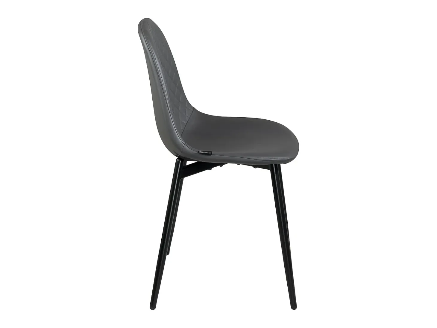 Lote 4 sillas de comedor símil cuero patas metálicas NOVA (Antracita)