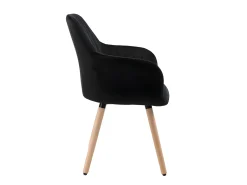 Lote 2 sillas ELEANA - Terciopelo y metal - negro