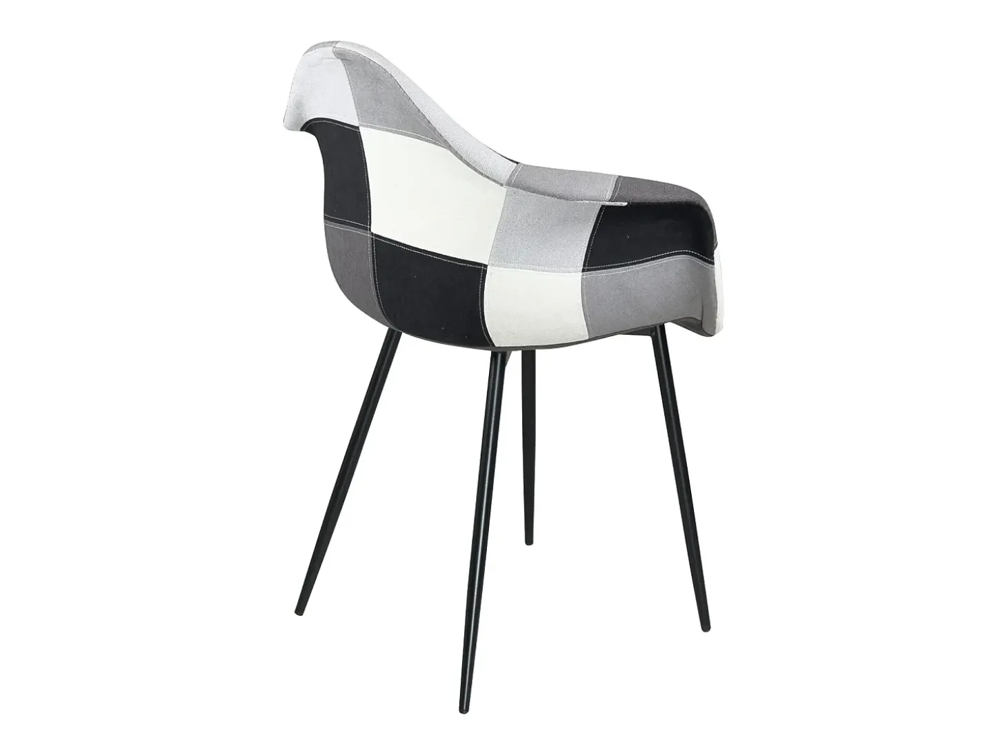 Lote 2 sillones con reposabrazos Patchwork patas metálicas NOVO (Gris)