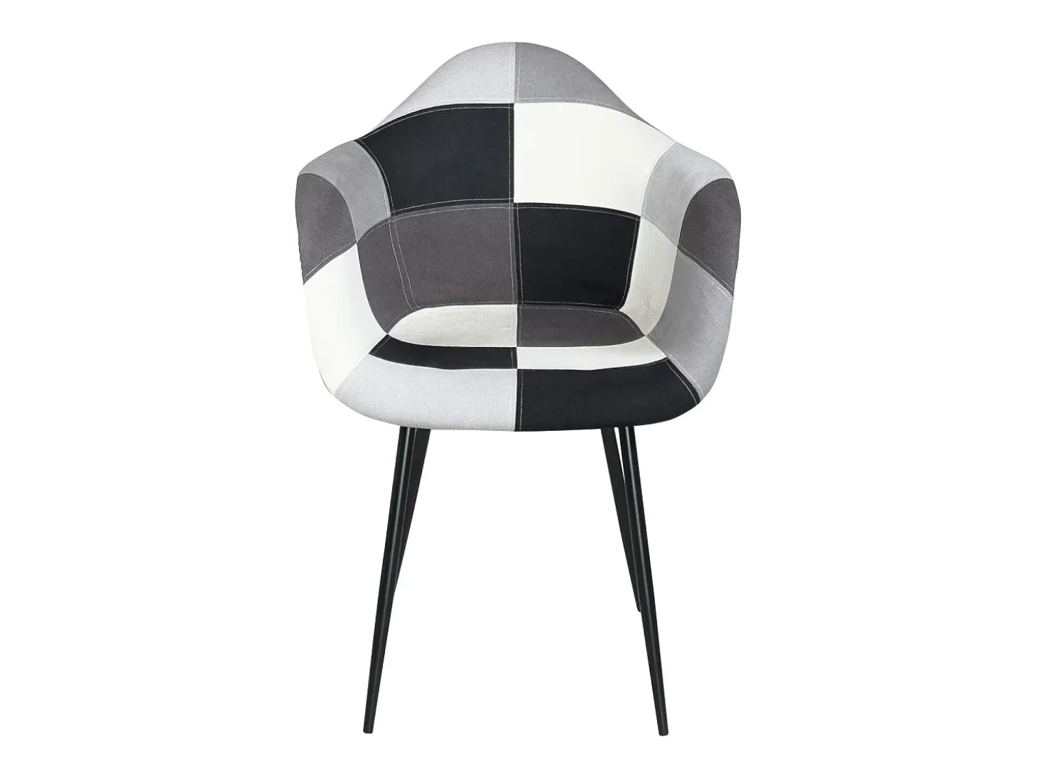Lote 2 sillones con reposabrazos Patchwork patas metálicas NOVO (Gris)