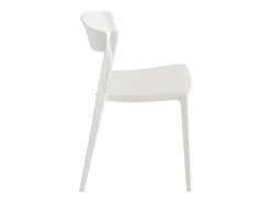 Lote de 2 chaise longues apilables modernas blancas "Quorathis" de polipropileno para comedor cm 49x52 77h