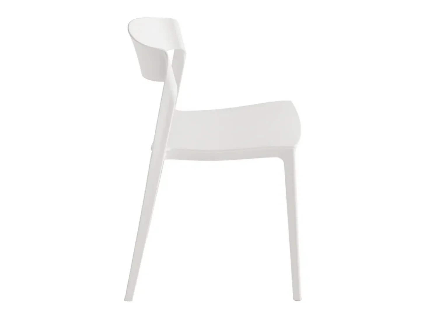 Lote de 2 chaise longues apilables modernas blancas "Quorathis" de polipropileno para comedor cm 49x52 77h