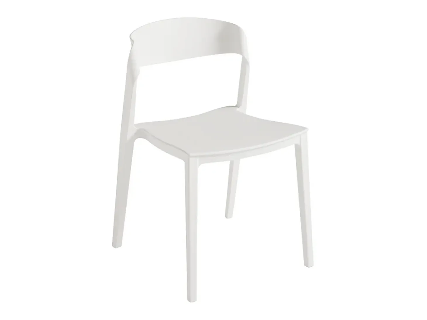 Lote de 2 chaise longues apilables modernas blancas "Quorathis" de polipropileno para comedor cm 49x52 77h