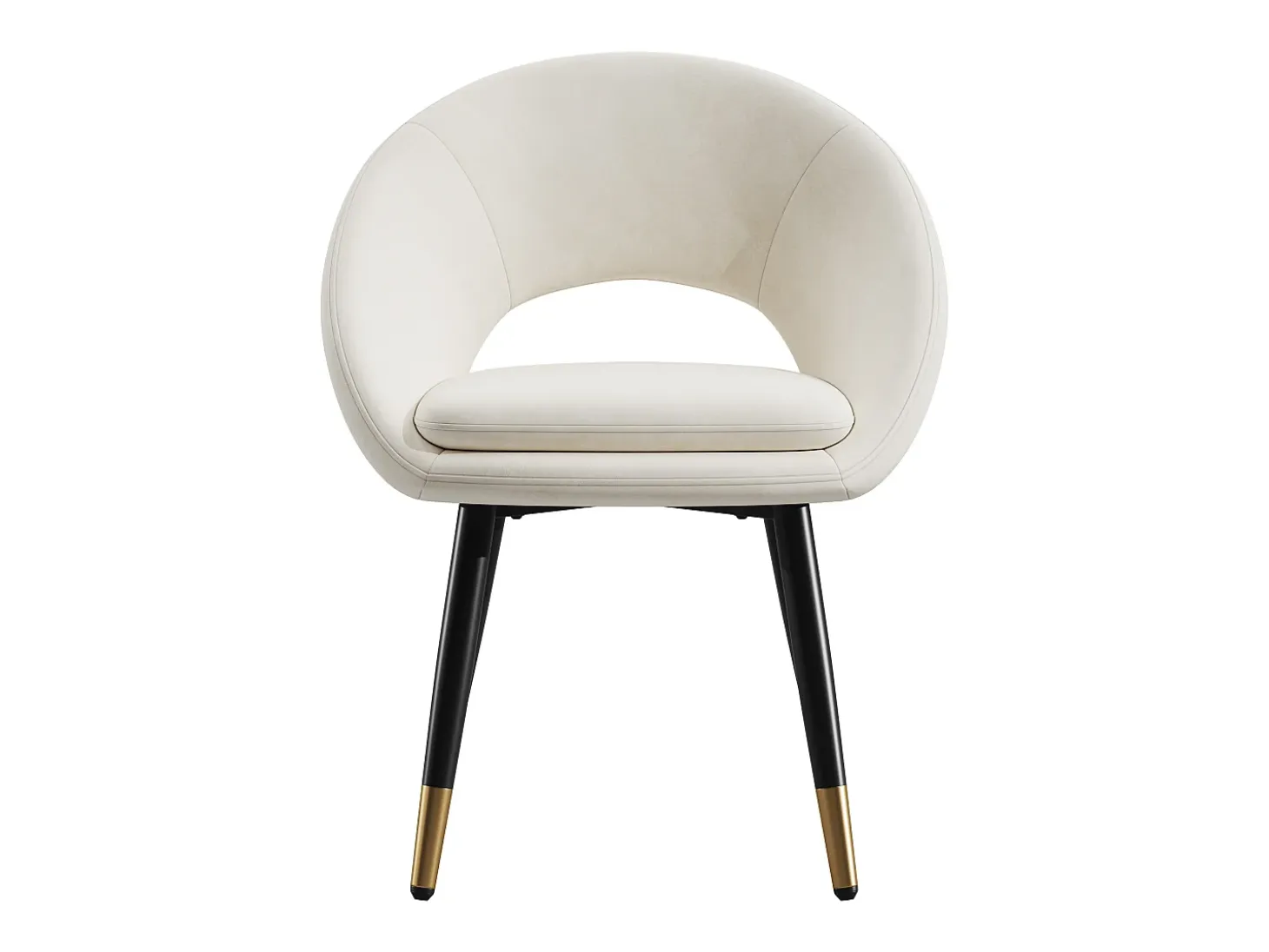 Lote de 4 sillas - Con respaldo ergonómico - Estilo moderno - Tejido de terciopelo - Beige