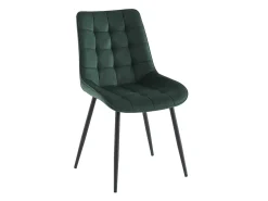 Lote de 6 sillas acolchadas - Terciopelo y metal negro - Verde - OLLUA