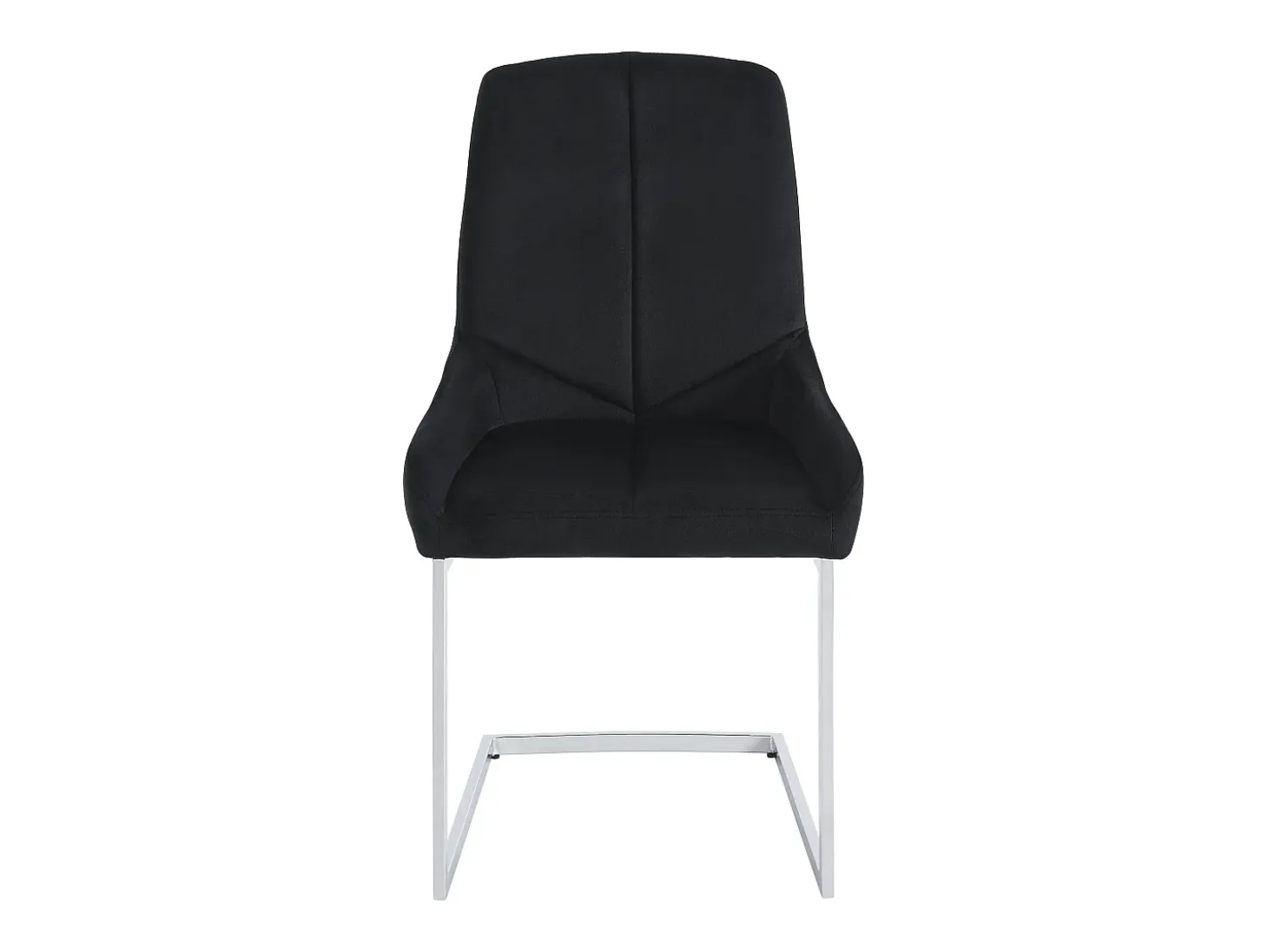 Lote de 2 sillas cantilever de terciopelo y metal cromado - Negro - BERLONA