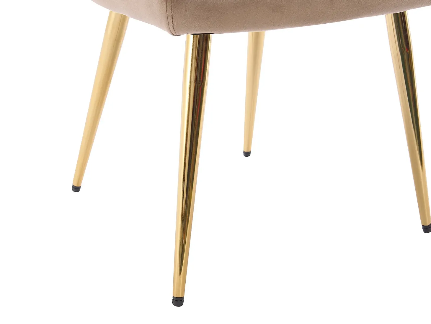 Lote de 6 sillas con brazos de terciopelo y metal dorado - Beige - ELEANA
