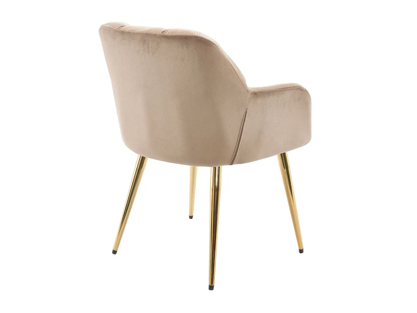 Lote de 6 sillas con reposabrazos - Terciopelo y metal dorado - Beige - PEGA