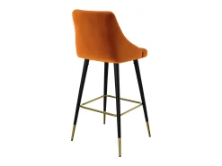 Lote de 2 sillas de bar de terciopelo naranja 78 cm - Aristote