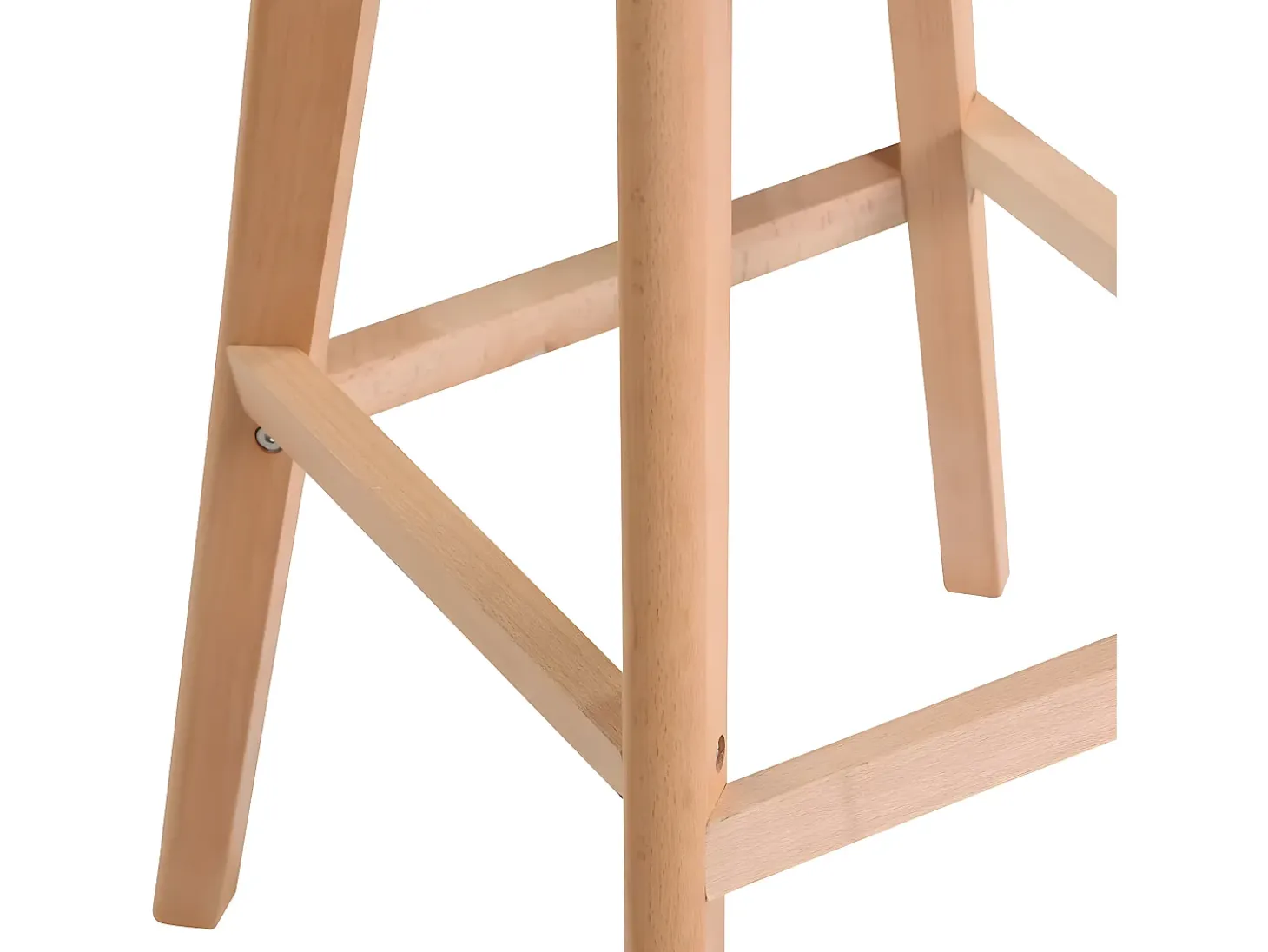 Lote de 2 sillas de bar escandinavas de 70 cm, asiento amplio con respaldo alto, cojín de cuero sintético, patas de madera TIKA (gris)