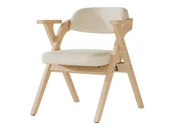 Lote de 6 sillas de comedor - Plegable - sillas de lino - Estructura de madera maciza - Beige
