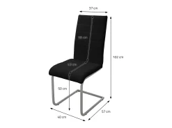 Lote de 2 sillas de comedor Silla de cocina Silla cantilever Silla tapizada Silla columpio