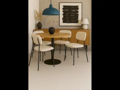 Lote de 4 sillas de comedor diseño Tala – Tejido mezcla beige