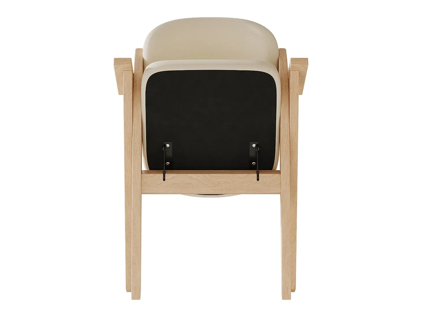 Lote de 4 sillas de comedor - Plegable - sillas de lino - Estructura de madera maciza - Beige
