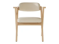 Lote de 4 sillas de comedor - Plegable - sillas de lino - Estructura de madera maciza - Beige