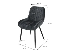 Lote de 2 sillas de comedor Sillas de salón Silla de cocina Terciopelo antracita