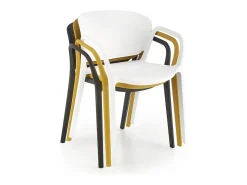 Lote de 4 sillas de diseño Romer de polipropileno blanco