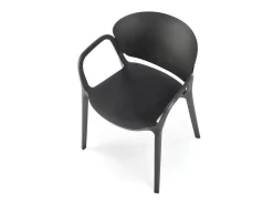 Lote de 4 sillas de diseño Romer de polipropileno negro