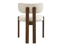 Lote de 6 sillas de madera maciza - Estilo moderno - Respaldo cómodo - Estructura de madera maciza - Tejido bouclé - Marrón