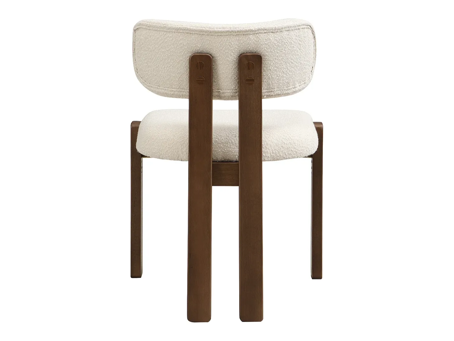 Lote de 6 sillas de madera maciza - Estilo moderno - Respaldo cómodo - Estructura de madera maciza - Tejido bouclé - Marrón