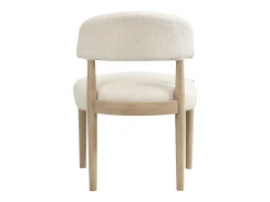 Lote de 4 sillas de madera maciza - Estilo moderno - Estructura de madera maciza - Tejido bouclé - Color natural