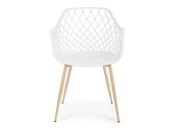 Lote de 4 sillas de polipropileno blanco con patas de metal - OPTIK