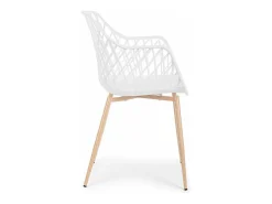 Lote de 4 sillas de polipropileno blanco con patas de metal - OPTIK