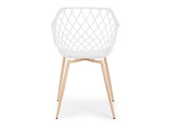 Lote de 4 sillas de polipropileno blanco con patas de metal - OPTIK