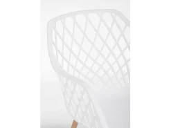 Lote de 4 sillas de polipropileno blanco con patas de metal - OPTIK