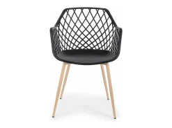 Lote de 4 sillas de polipropileno negro con patas de metal - OPTIK