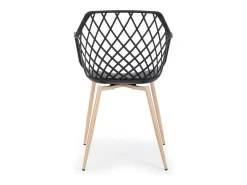 Lote de 4 sillas de polipropileno negro con patas de metal - OPTIK