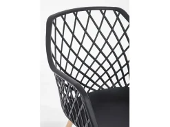Lote de 4 sillas de polipropileno negro con patas de metal - OPTIK