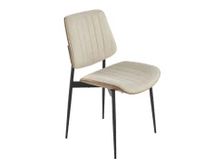 Lote de 6 sillas de tela acolchada beige H82,5 cm - GISELLE