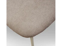 Lote de 4 sillas de tela beige y patas de metal beige - BERLIN