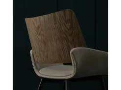 Lote de 2 sillas de tela beige H81 cm - HORTENSE