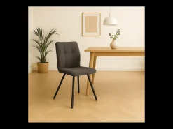 Lote de 4 sillas de tela con patas de metal negro L47 cm - MERY